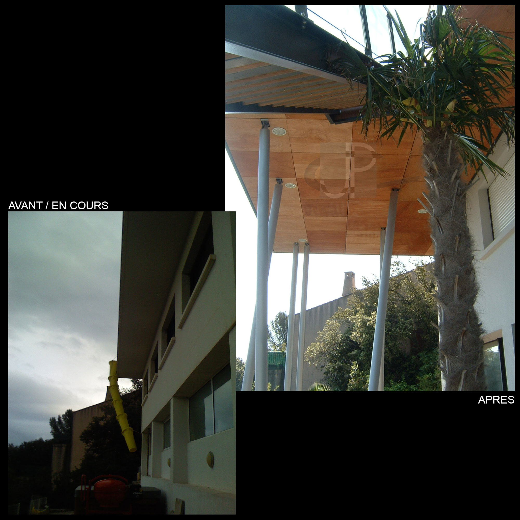 terrasse sur poteaux métal